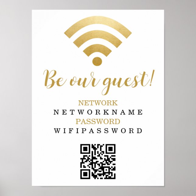 Poster Senha Wi-Fi e Rede Personalizados (Frente)