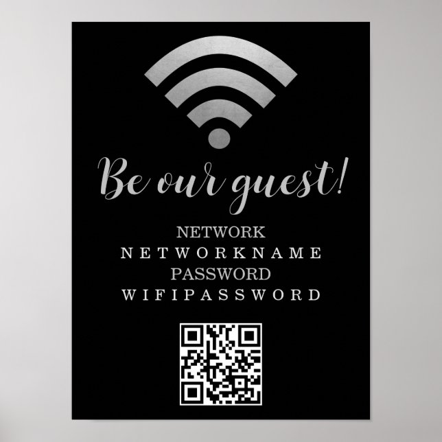 Poster Senha Wi-Fi e Rede Personalizados (Frente)