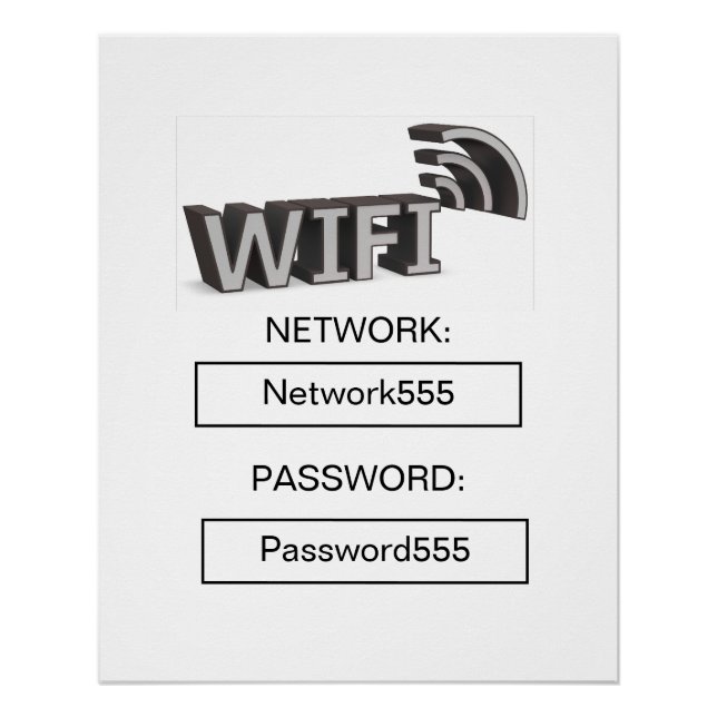 Póster Senha Wifi Empresarial Moderna  (Frente)