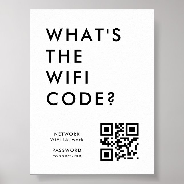 Poster Senha Wifi | QR Code Scan para Conectar (Frente)