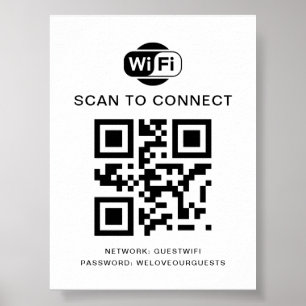 Poster Senha Wifi Verificação de código QR para conexão