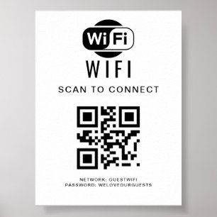 Poster Senha Wifi Verificação de código QR para conexão