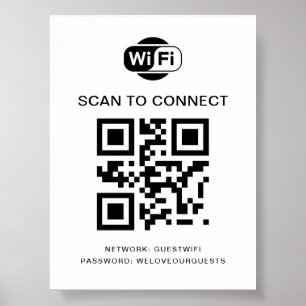 Poster Senha Wifi   Verificação de código QR para conexão