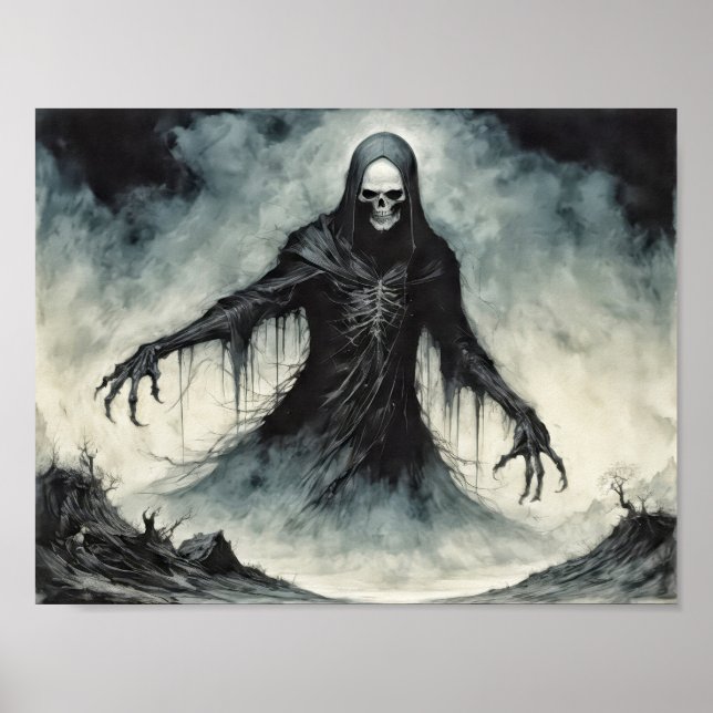 Poster Senhor da Morte colhendo almas (Frente)