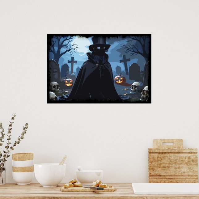Poster Senhor do Corvo - Design Gótico de Halloween (Cozinha)