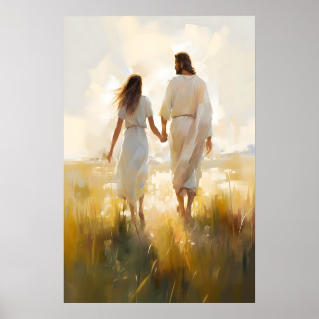 Poster Senhor Eu Te Seguiria Segue-Me Caminha Com Jesus (Frente)