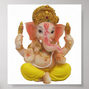 Póster Senhor Ganesh, Excelente Deus Hindu Pela Felicidad