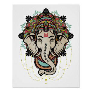 Póster Senhor Ganesha - deus hindu dos novos começos