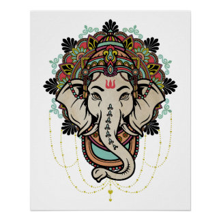 Póster Senhor Ganesha - deus hindu dos novos começos