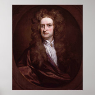 Póster Senhor Isaac Newton do retrato pelo senhor Godfrey