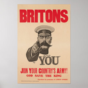 Poster Senhor Kitchener Querer Você WWI Propaganda de