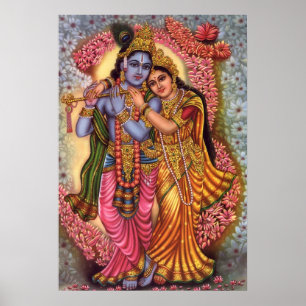 Póster Senhor Krishna & Radha