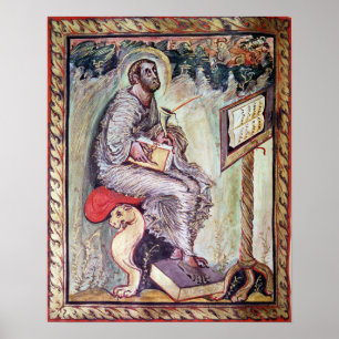 Póster Senhora 1 fol.90v St Luke, dos evangelho de Ebbo