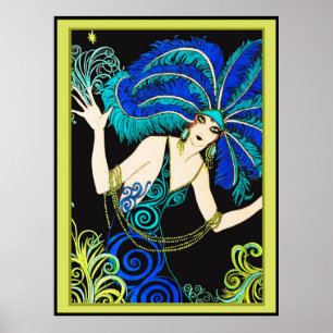 Poster Senhora Adorável Deco de Arte Colorida