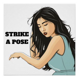 PÓSTER SENHORA ASIÁTICA "BUSCA UM POSE"