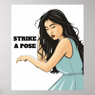 PÓSTER SENHORA ASIÁTICA "BUSCA UM POSE"