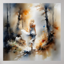 Senhora Caminhando Através De Uma Floresta