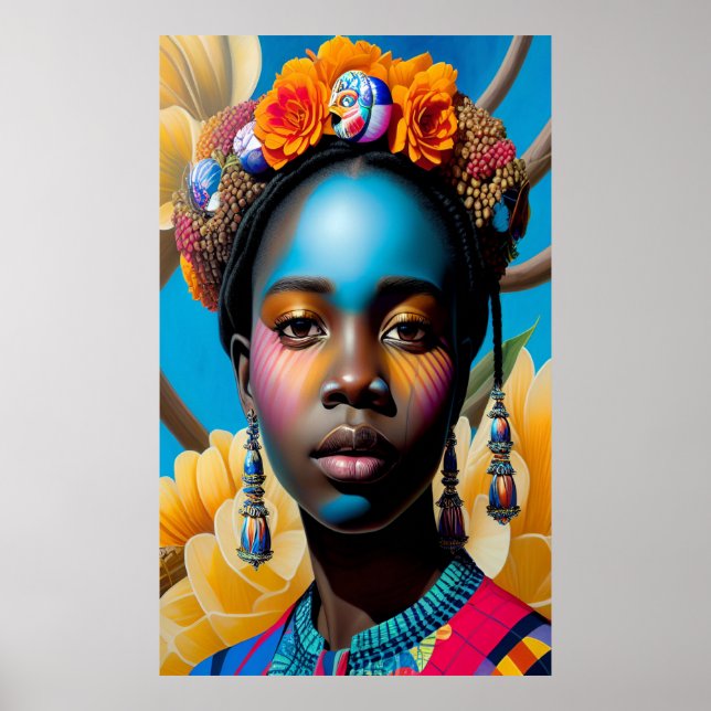 Poster Senhora com conchas marítimas (Frente)