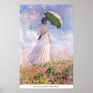 Póster Senhora com o guarda-chuva por Claude Monet