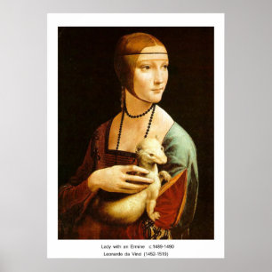 Poster Senhora com um Ermine, Leonardo Da Vinci
