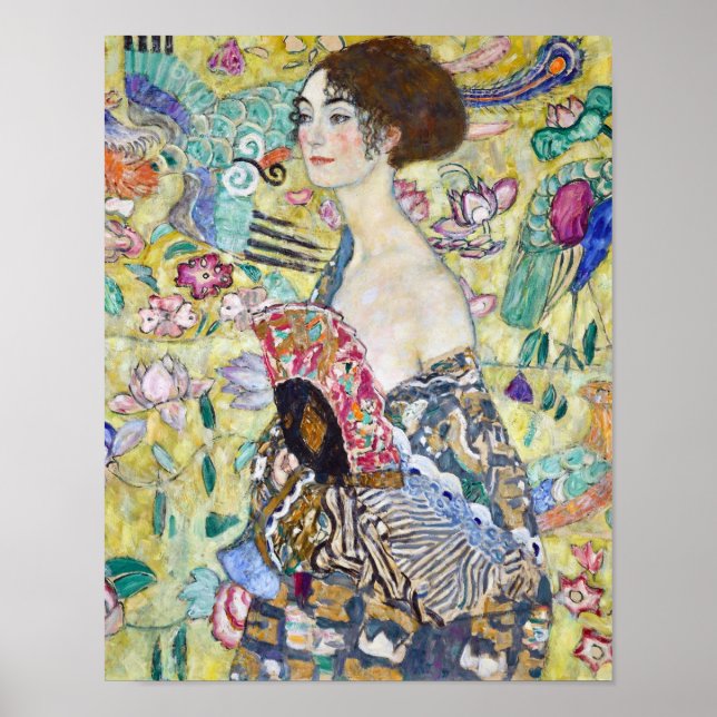 Poster Senhora com ventilador, Gustav Klimt (Frente)