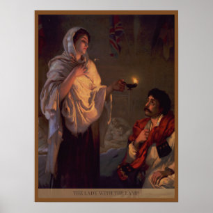 Poster Senhora de Florence Nightingale com a lâmpada