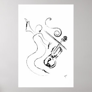 Póster Senhora de Nova Orleães - violino em canvas