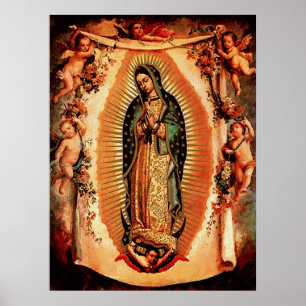 Póster Senhora de OuOur de Guadalupe e dos anjos
