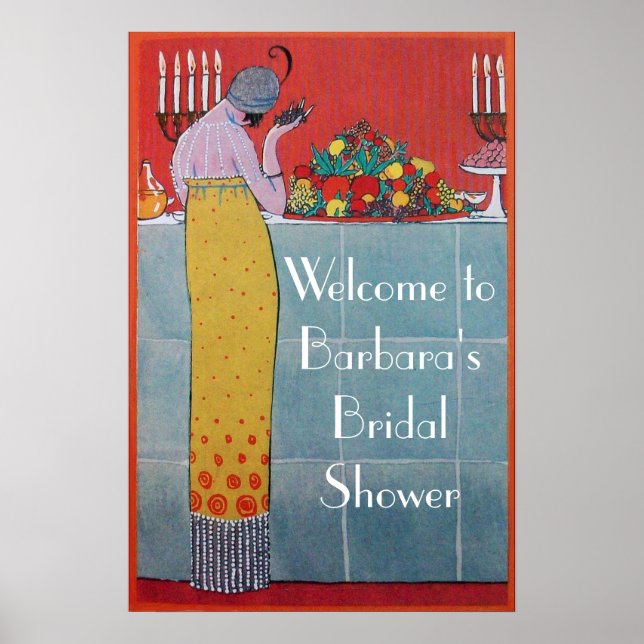 PÓSTER SENHORA E FRUTAS CONJUNTO DE MESA ARTE DECO CHUVEI (Frente)