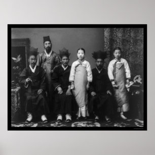 Póster Senhora e pessoa idosa Coreia 1910