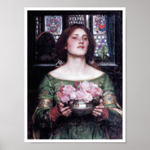Poster Senhora e Rosas, John William Waterhouse