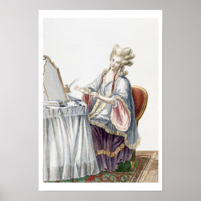 Póster Senhora Elegante na Mesa de vestir, placa de Ga (Frente)