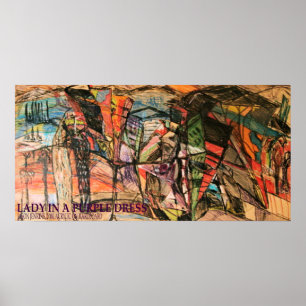 Póster Senhora em um vestido roxo