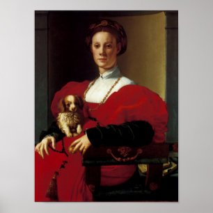 Póster Senhora em um vestido vermelho