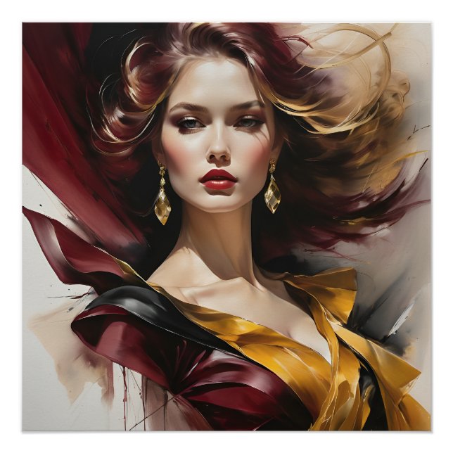 Póster Senhora em vermelho 2 (Frente)