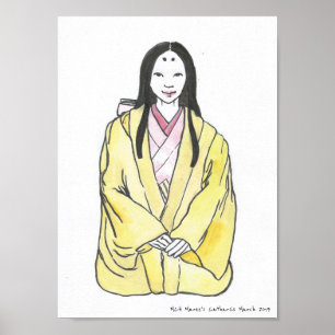 Poster Senhora Fujiwara - Antiga Moda Histórica Japonesa