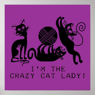 Poster Senhora louca do gato