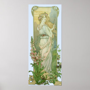 Póster Senhora loura no branco