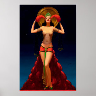 Póster Senhora mágica Polpa Pin Acima