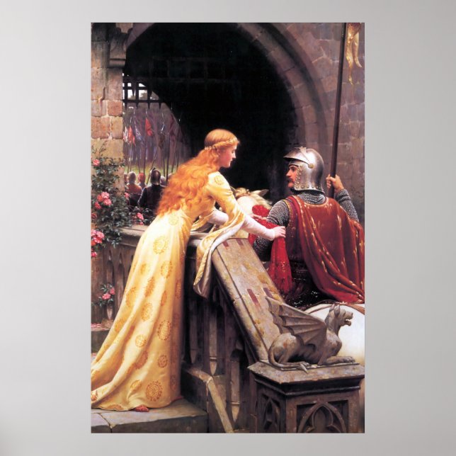 Poster Senhora Medieval e Cavaleiro (Frente)