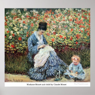 Póster Senhora Monet e criança por Claude Monet