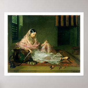 Póster Senhora muçulmana Reclining, 1789 (óleo em canva
