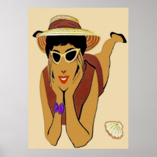Póster Senhora na praia