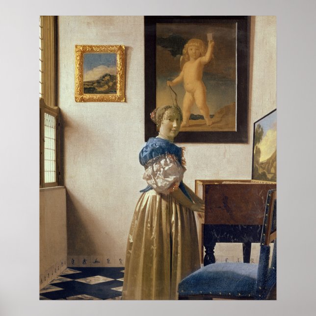 Póster Senhora na Virginal, c.1672-73 (Frente)