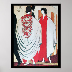 POSTER SENHORA NO ESPELHO, ARTE DECO BEAUTY FASHION