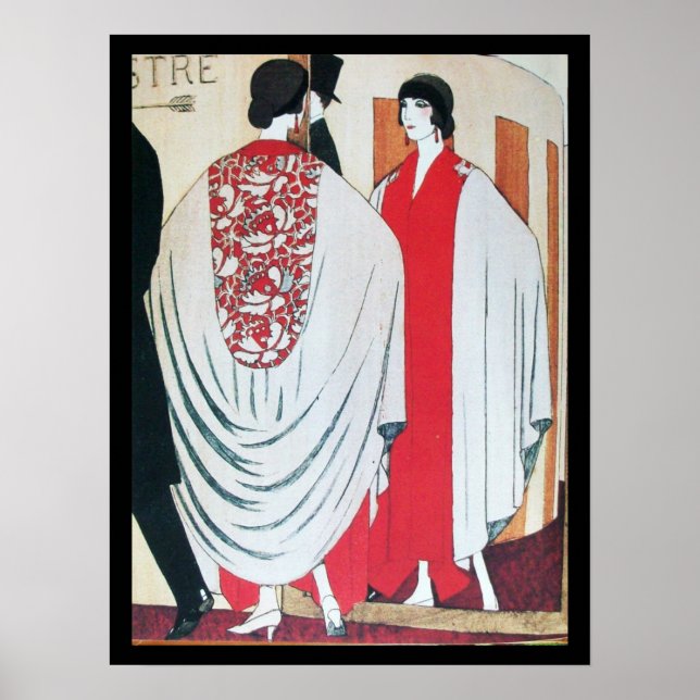 POSTER SENHORA NO ESPELHO, ARTE DECO BEAUTY FASHION (Frente)