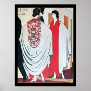 POSTER SENHORA NO ESPELHO, BELEZA DA MODA ART DÉCO