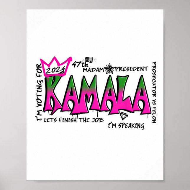 Poster Senhora Presidente Kamala Harris 2024 (Frente)