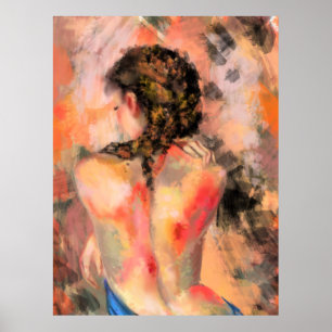 Poster Senhora Quente - Pintura Original do Corpo da Abst