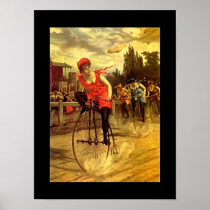 Póster Senhora Raça da bicicleta da bicicleta da